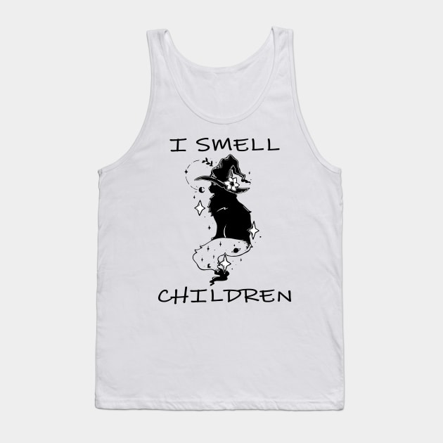 i smell children, cute witch kitty Tank Top by lazykitty